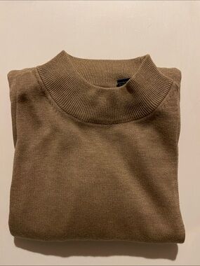 Men's Turtleneck Sweater in Brown - Soft Ribbed Collar